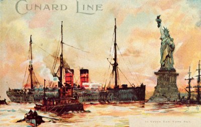 Linha Cunard - Na Baía Superior de Nova York, c1900. de Unbekannt