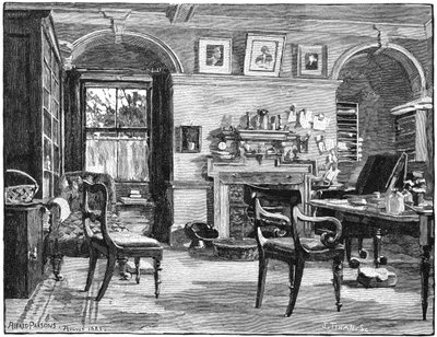 Darwins estuda em Down House, sua casa perto de Beckenham, Kent, 1883 de Unbekannt