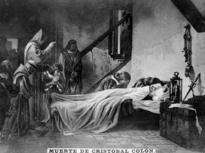 Morte de Christopher Colombus, século 16, 1920 de Unbekannt