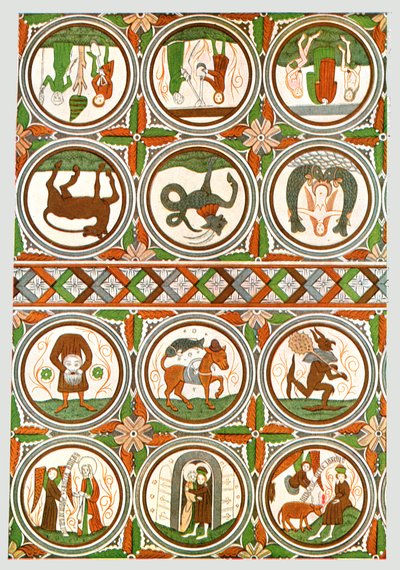 Decoração na Igreja Velha de Stora Råda, Västra Götaland, Suécia, 1928. de Unbekannt