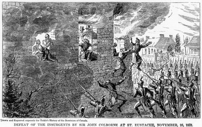 Derrota dos insurgentes por Sir John Colborne em St. Eustache, 25 de novembro de 1837, 1877 de Unbekannt