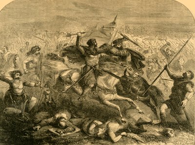 Derrota dos saxões por Arthur, c1890. de Unbekannt