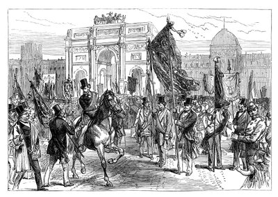 Demonstração dos maçons de Paris, França, 1870, final do século XIX de Unbekannt