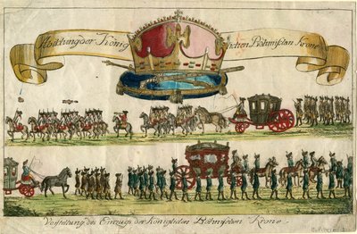 Representação da Coroa Boêmia Real: Apresentação da entrada da Coroa Boêmia Real, 1743. de Unbekannt