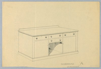 Design para Aparador A de Mogno, 1900-05 de Unbekannt