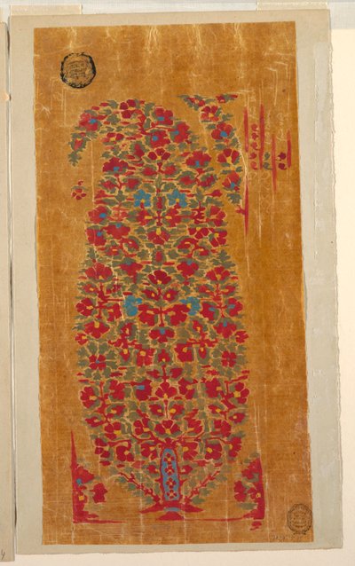 Design para xale tecido com motivos indianos de Unbekannt