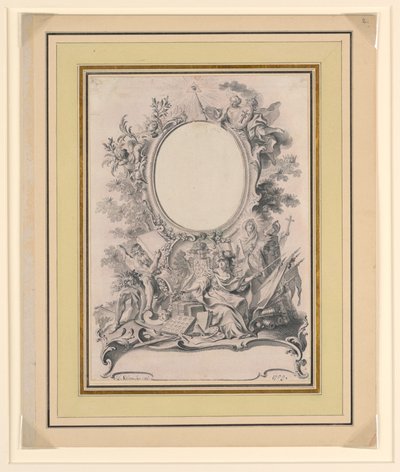 Design para a moldura do retrato de Carlos III, rei da Espanha de Unbekannt