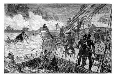 Destruição da frota turca em Sinope, 1853, 1900 de Unbekannt
