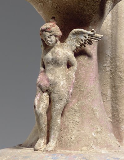 Detalhe do oinochoe de cerâmica policromada de Canosan, Apúlia, c. início do século 3 aC (cerâmica) de Unbekannt