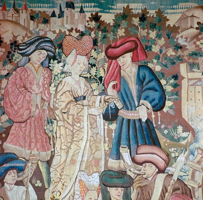 Detalhe das tapeçarias de caça de Devonshire, século XV de Unbekannt