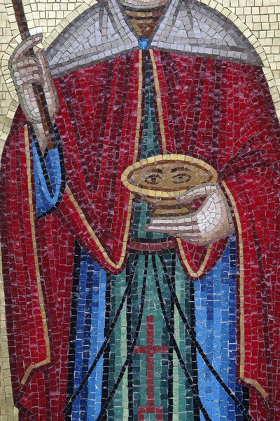 Detalhe de um mosaico ortodoxo em uma aldeia de Troodos. Santa Paraskevi (Sainte Parasceva de Unbekannt