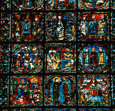 Detalhe da Grande Janela Oeste da Catedral de Chartres, século XII de Unbekannt
