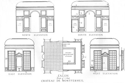 Detalhes dos salões, Chateau de Montfermeil, Paris, 1924 de Unbekannt