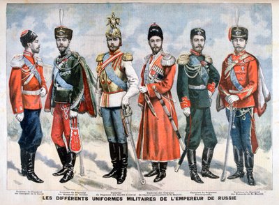 Diferentes uniformes militares russos do Imperador, 1896 de Unbekannt