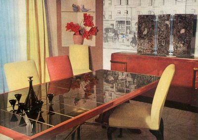 Sala de jantar em laca sang-de-boeuf, de Hayes Marshall para Fortnum & Mason Ltd., Londres, 1937. de Unbekannt