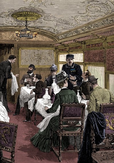 Carro de jantar no Orient Express, c1885 de Unbekannt