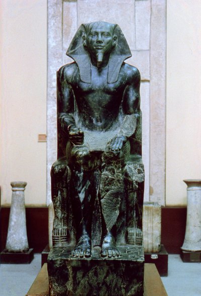Estátua de diorito do antigo faraó egípcio Khafre, século 26 aC de Unbekannt