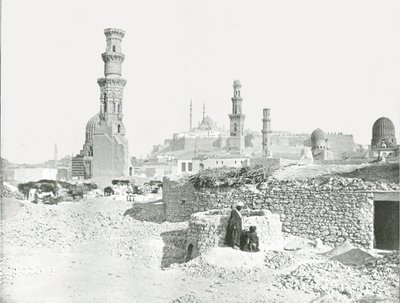 Vista distante da Cidadela, Cairo, Egito, 1895. de Unbekannt