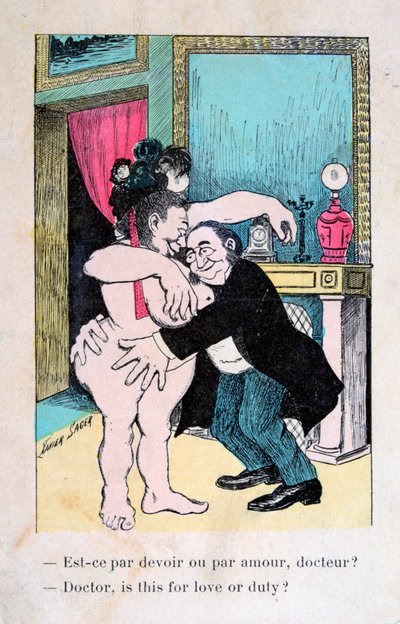 Doutor, isso é por amor ou dever, cartão postal vintage francês, c1900 de Unbekannt