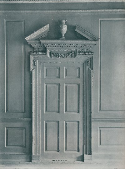 Porta da sala com painéis, início da Geórgia, 26, Hatton Garden, c1909 de Unbekannt