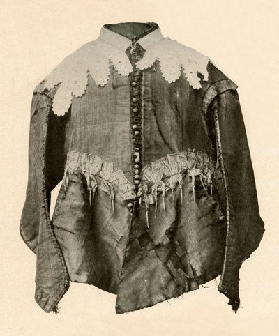 Gibão de seda preta enfeitada com pontas de galão com miçangas prateadas, século XVII, 1937. de Unbekannt
