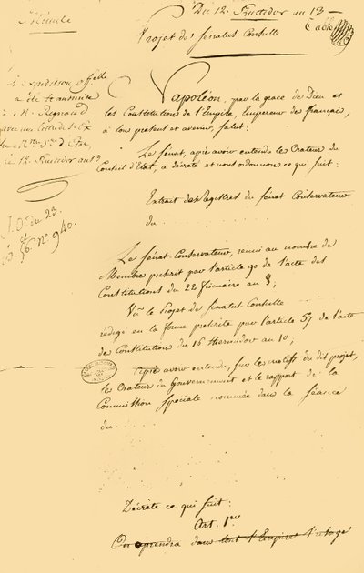Esboço do ... restabelecimento do calendário gregoriano, 29 de agosto de 1805, 1921. de Unbekannt