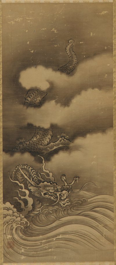 Dragão e ondas, período Edo, 1615-1868. de Unbekannt