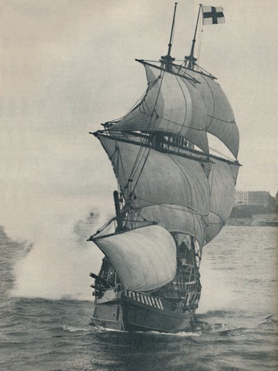 A capitânia de Drakes em sua viagem ao redor do mundo, réplica, 1937 de Unbekannt