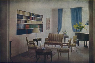 Sala de estar projetada por André Dumuys, que fica ao lado da sala de estar, da qual pode ser separada de Unbekannt