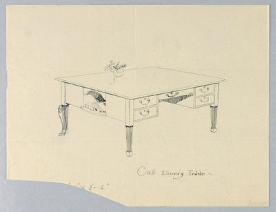 Desenho, Desenho para Tabela de Biblioteca com Indicação de Variação de Nicho Lateral e de Perna de Unbekannt