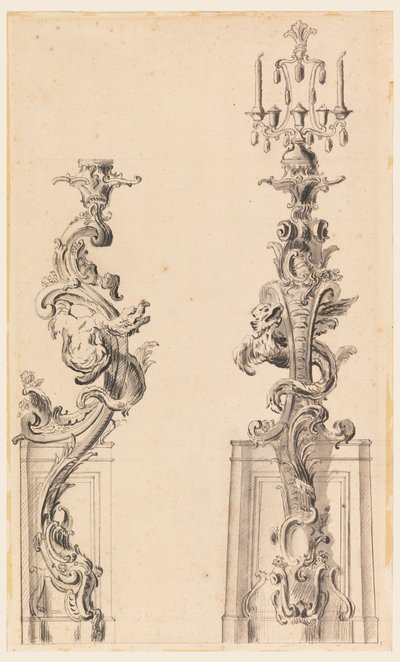 Desenho, design para um suporte de vela de Unbekannt