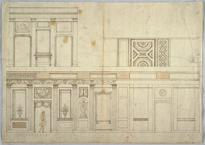 Desenho, Design para um Interior, 1800-1820 de Unbekannt