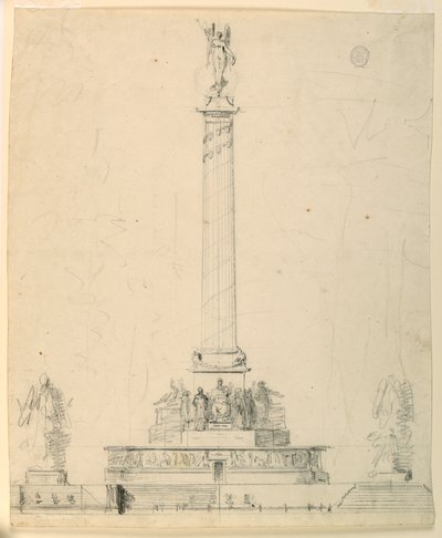 Desenho, Elevação de um monumento à vitória de Unbekannt