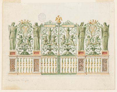 Desenho, Projeto para o portão da capela, 1845 de Unbekannt