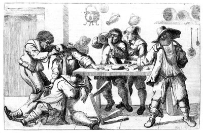 Figuras bêbadas, século c17 de Unbekannt