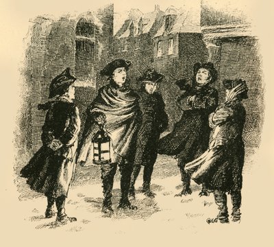 Durante os meses de inverno, os estudiosos foram enviados para cantar nas ruas, em 1907. de Unbekannt