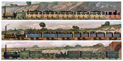 Treinadores ferroviários antigos, Liverpool e Manchester Railway, Inglaterra, 1831, c1900-1920 de Unbekannt