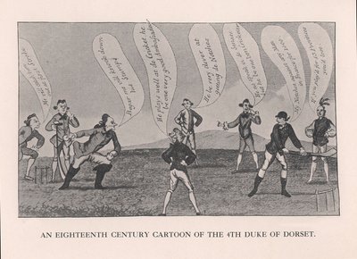 Edward Sackville 1591-1652, 4o Duque de Dorset, jogando críquete, século XVIII 1912 de Unbekannt