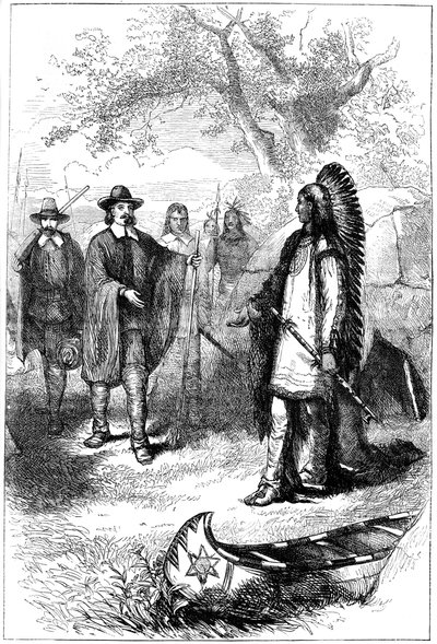 Edward Winslows visita a Massasoit, século XVII c1880 de Unbekannt