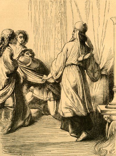 Edwy arrastado por Dunstan da presença de Elgiva, c1890. de Unbekannt