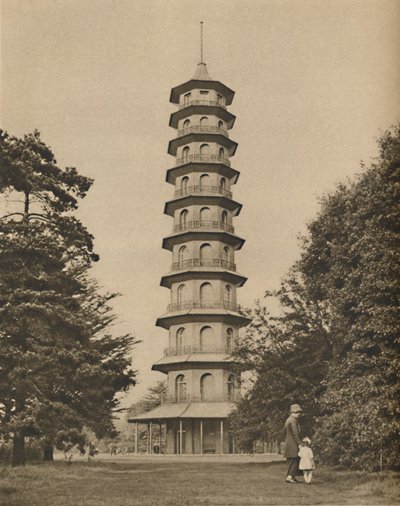 Versão do século XVIII de um pagode em Kew Gardens, c1935. de Unbekannt