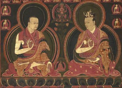 Oitavo Karmapa, Mikyo Dorje (1507-1554) e seu professor, o Primeiro Sangye Nyenpa de Unbekannt
