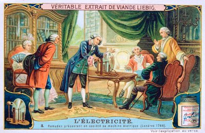 Demonstração de eletricidade, Londres, 1766, c1900 de Unbekannt
