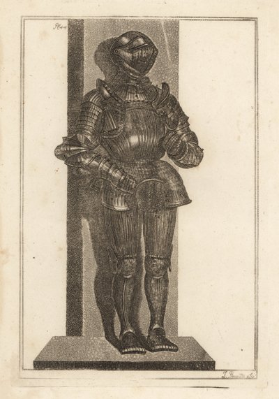 Elegante terno de armadura canelada trazido por Lord Warwick da Alemanha de Unbekannt