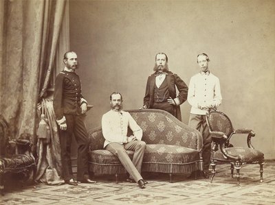 Imperador Franz Joseph I da Áustria com seus irmãos, 1864. de Unbekannt