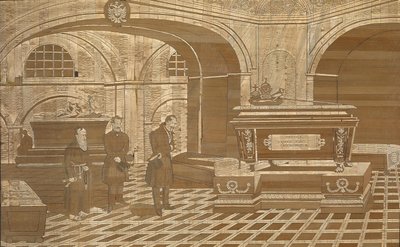Imperador Nicolau I no caixão do Imperador Francisco I da Áustria, ca 1835 de Unbekannt