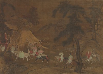 Vôo do Imperador Xuanzong para Shu, meados do século XII. de Unbekannt