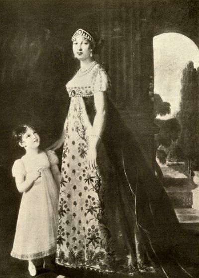 Vestido Império e vestido de criança enfeitados com renda Valenciennes, 1804, 1937. de Unbekannt