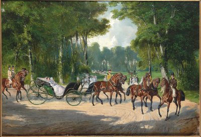 Imperatriz Elisabeth numa carruagem no Prater de Viena, ca. 1860. de Unbekannt