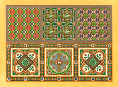 Azulejos de Encaustic, século XIX. de Unbekannt